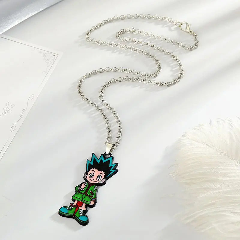 Anime peripherals: HUNTER alloy keychain, Xiaojie pendant, necklace, personality pendant, kids toys holiday gift