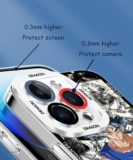 Goku & Vegeta Angel Eyes Case – Dragon Ball Transparent iPhone 7–15 Pro Max