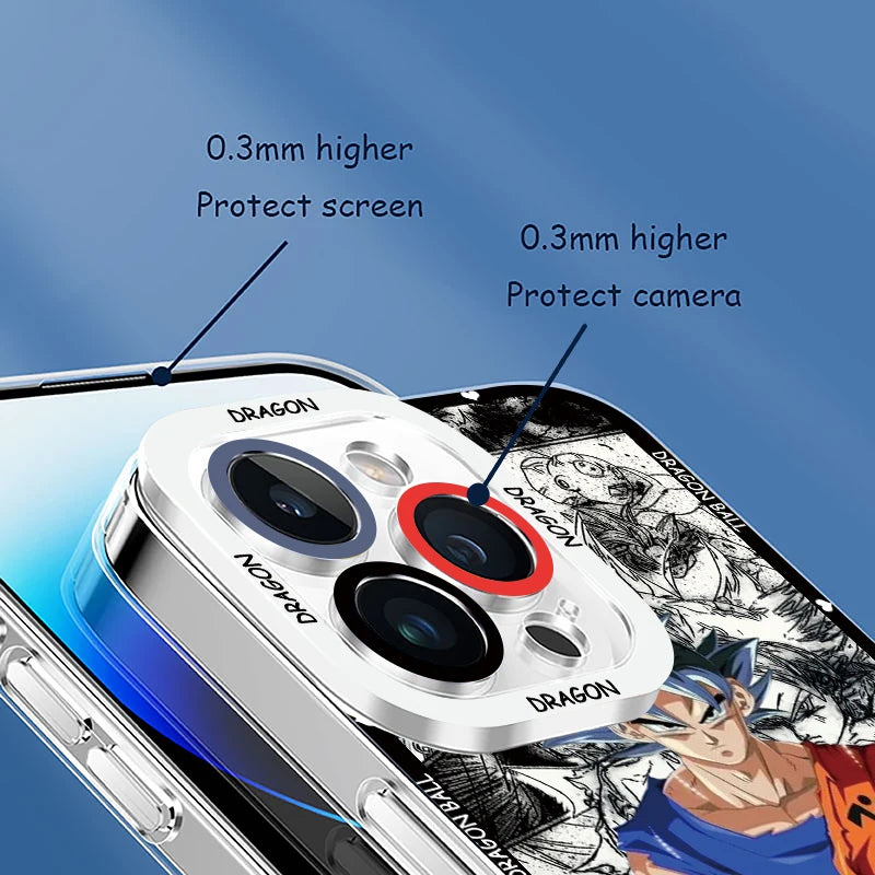 Goku & Vegeta Angel Eyes Case – Dragon Ball Transparent iPhone 7–15 Pro Max