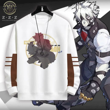 Zenless Zone Zero Game Anime Cos Ellen Joe Belle Lycaon Qingyi Etc. Unisex Simple Printed Round Neck Hoodie