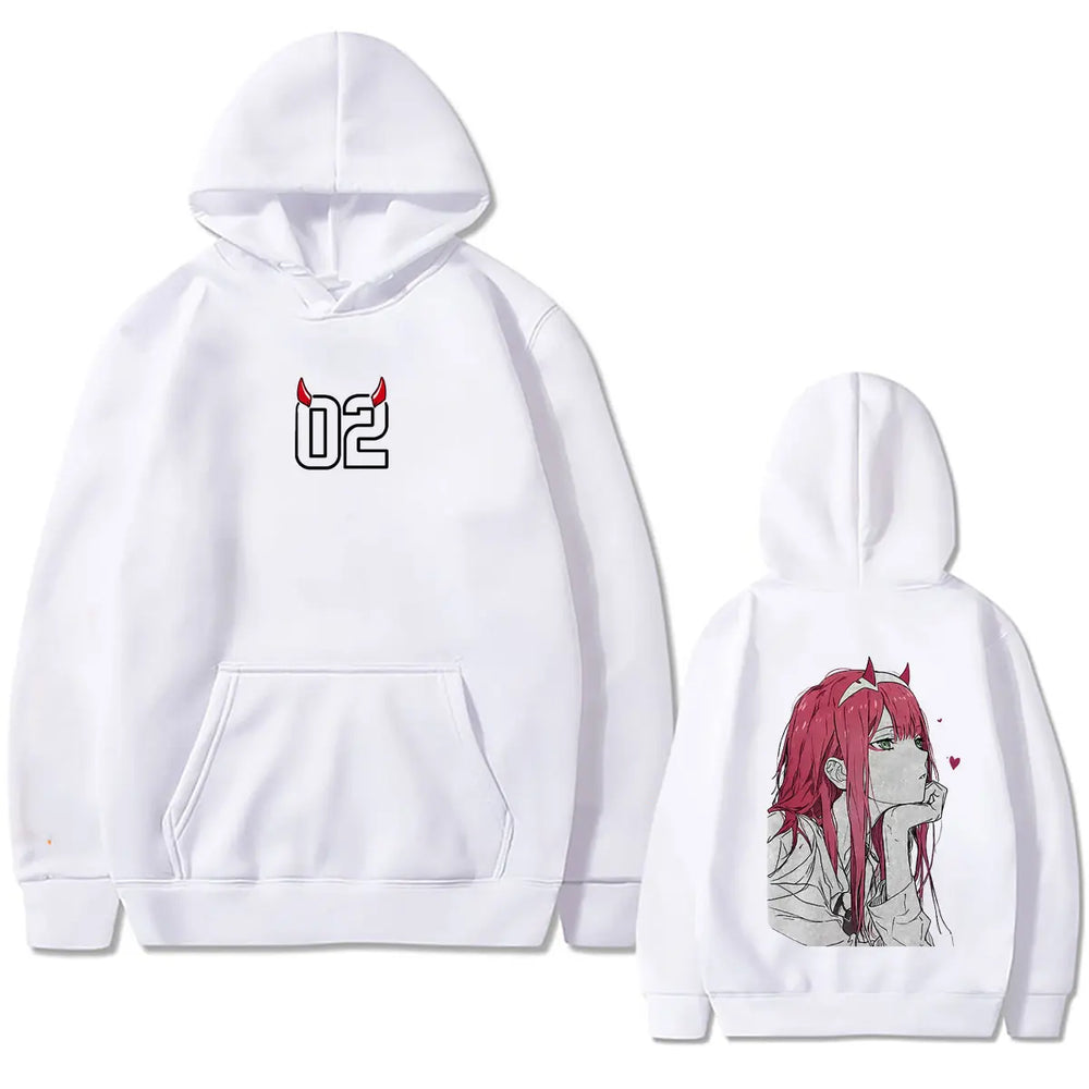 Darling in the Franxx Zero Two Graphic Hoodie – Y2K Vintage Oversized Pullover 7