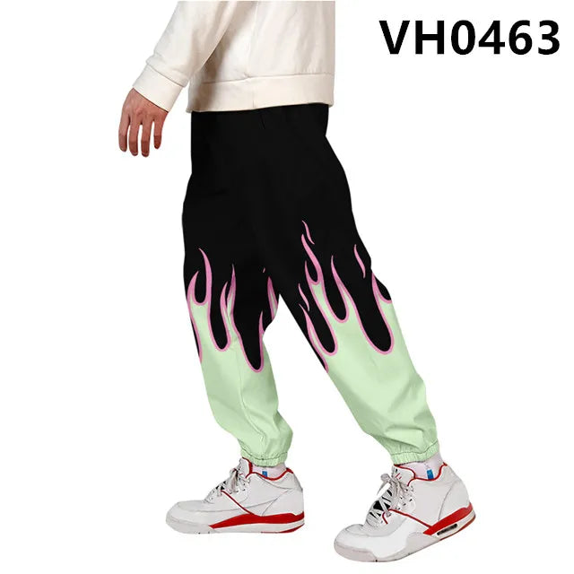 Kanagawa Wave Dragon Sweatpants Women/Men Smooth Satin Joggers Spring High Street Anime Trousers Fashion Pants