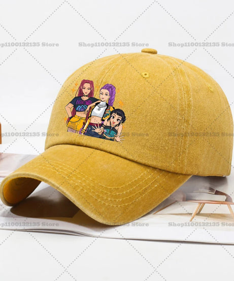 Kpop Demon Hunteres Baseball Cap for Girls Boys Summer Adjustable Sun Hat Anime Cute Retro Sunbonnet Adult Women Headgear Gift