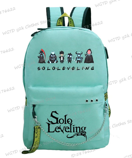 Cute Funny Solo Leveling Anime School Backpack for Teenager Bookbag Fashion Student Zipper Travel Rucksack Women Men Back Pack