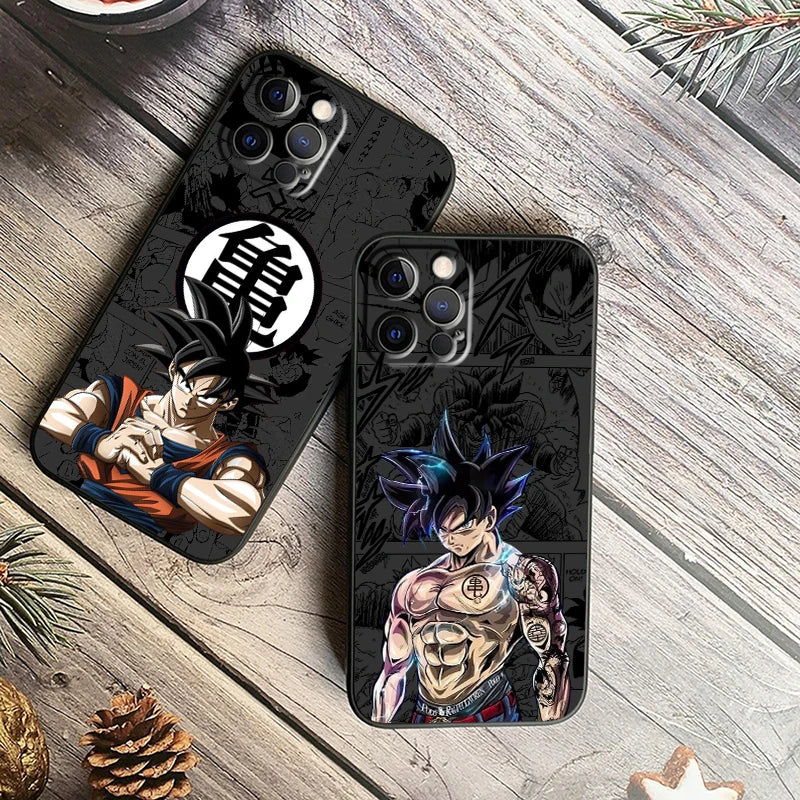 Son Goku Black TPU Case – Dragon Ball Anime iPhone 7–15 Pro Max