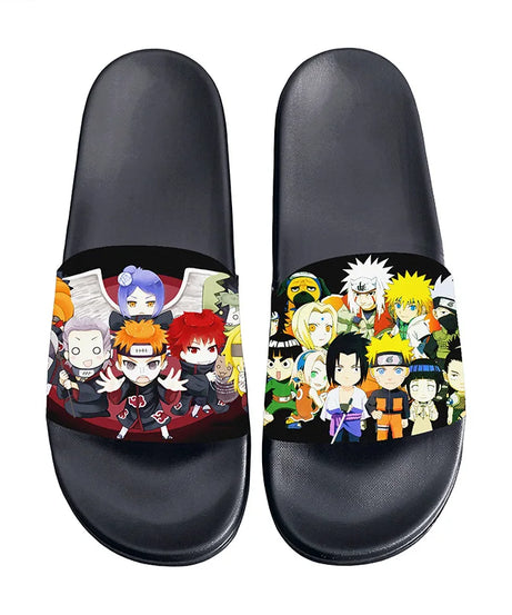 Anime Naruto Non-Slip Slippers Fashion Sasuke Design Cute Kawaii Home Sandals for Men And Women Ideal Holiday Gift
