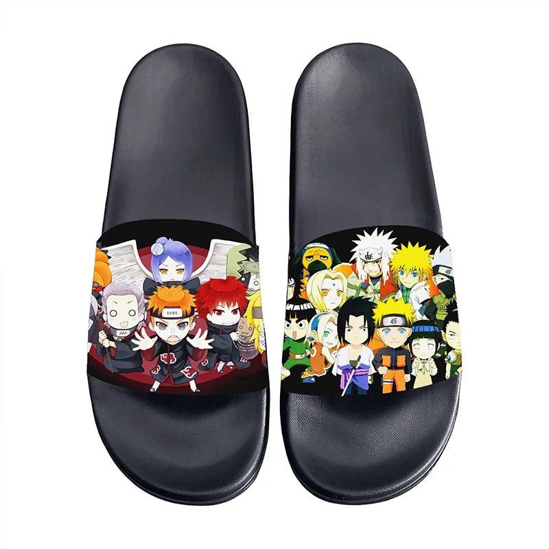 Anime Naruto Non-Slip Slippers Fashion Sasuke Design Cute Kawaii Home Sandals for Men And Women Ideal Holiday Gift