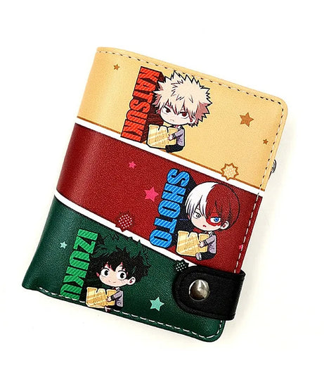 Anime My Hero Academia Todoroki Shoto Men's Wallets Midoriya Izuku Card Holders Purse