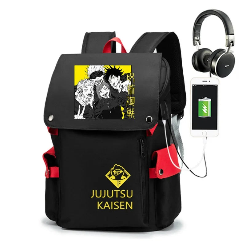 Jujutsu Kaisen Anime Backpack Student School Shoulder Bag Business Multifunctional Large Capacity Computer Bag Travel Backpack