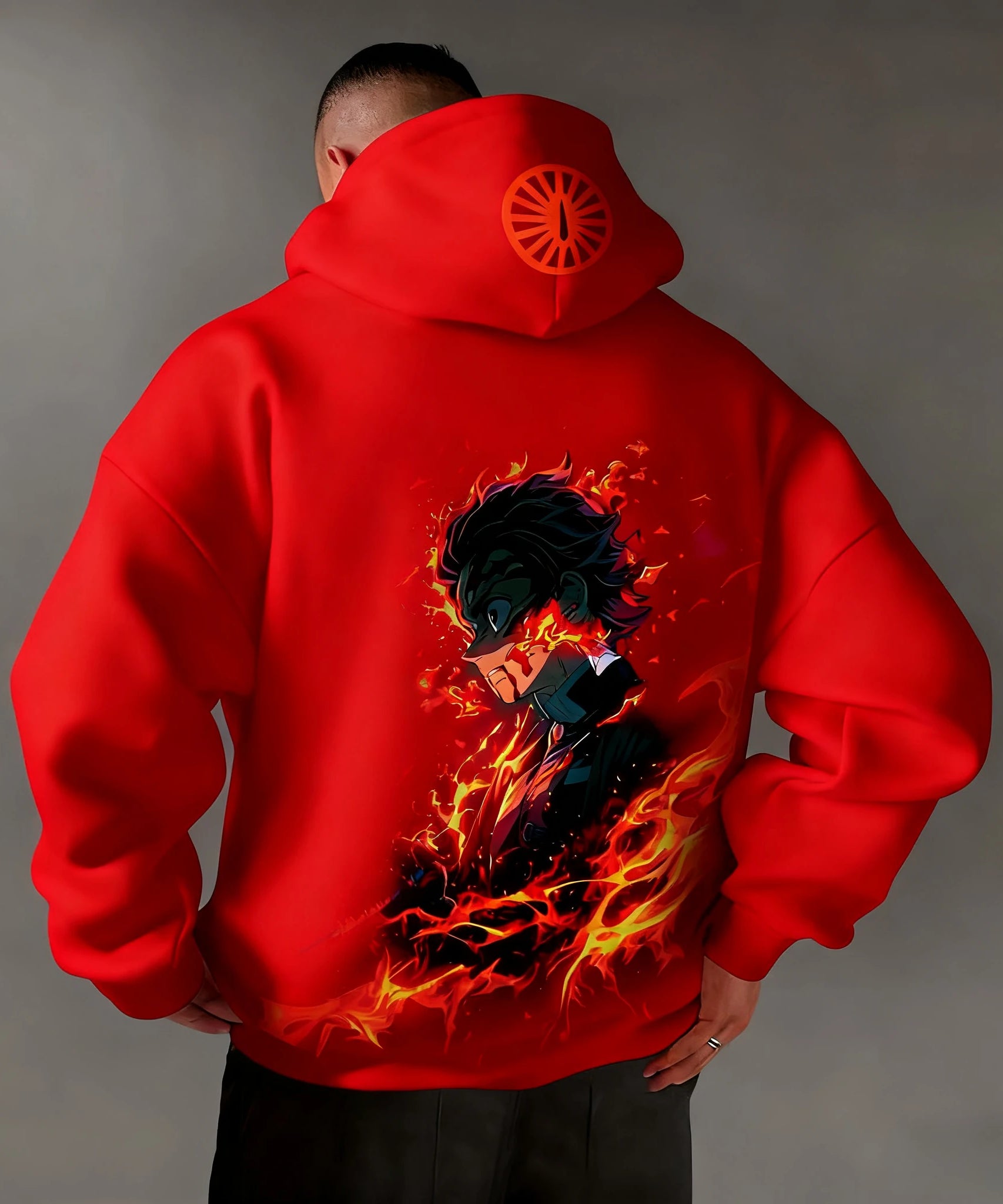Demon Slayer Autumn/Winter New Men's Hoodie Kamado Tanjirou Anime Printed Loose Casual Hip Hop Parent Child Sweater Top