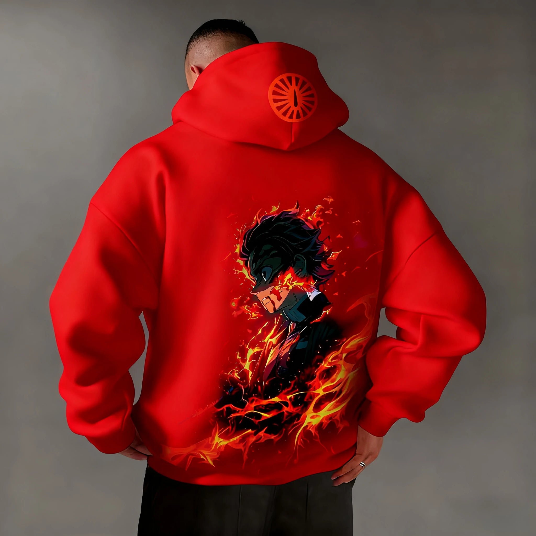 Demon Slayer Autumn/Winter New Men's Hoodie Kamado Tanjirou Anime Printed Loose Casual Hip Hop Parent Child Sweater Top