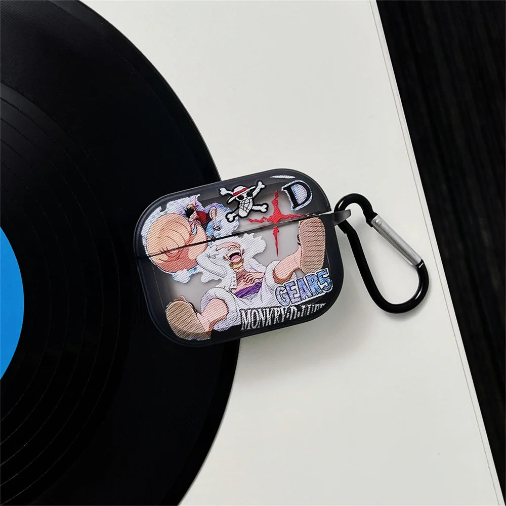 New Anime One Piece Luffy Gear 5th Earphone Case For AirPods 3 3rd 4 Pro Pro2 Headphone Bluetooth Wireless Headset Clear Cover