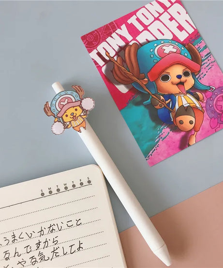 One Piece Neutral Pen Press Bullet Luffy Anime Adventure Black Office Writing Signature Pen Stationery School Supplies
