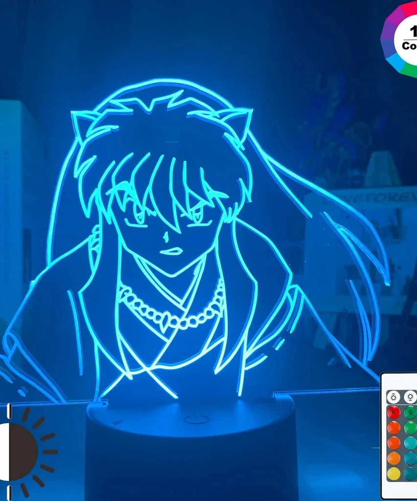 3D Led Nightlight Anime Inuyasha for Child Bedroom Decor Lighting Birthday Gift
