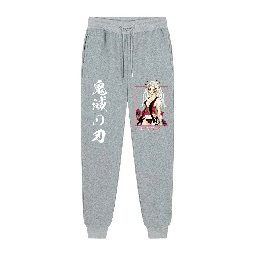 Anime Demon Slayer printed trousers men's comfortable fleece pants jogging men's trousers casual versatile sweatpants S-3XL