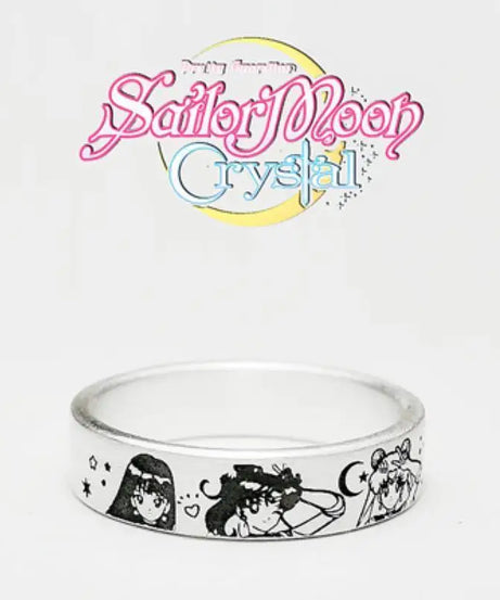Sailor Moon Action anime cartoon peripheral silver ring Kawaii Moon Hare Shui Bingyue decoration cute girl heart girlfriend gift