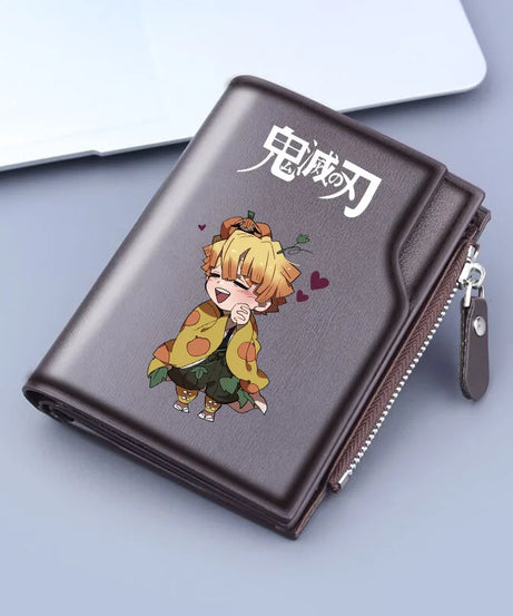 Demon Slayer Wallet Anime Coin Purse Men Credit Card Holder Boy Student Fashion Short Trifold Money Key Storage Pouch