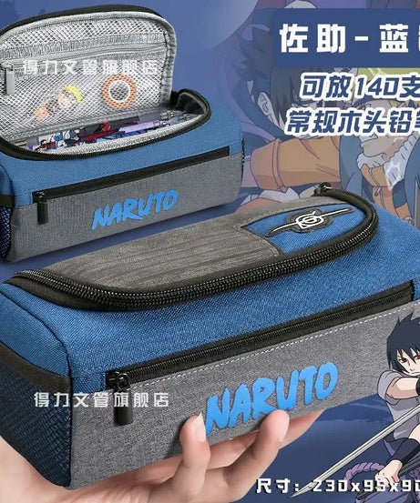 Naruto anime creative canvas stationery case student pencil case personalized children's large capacity pencil case gift