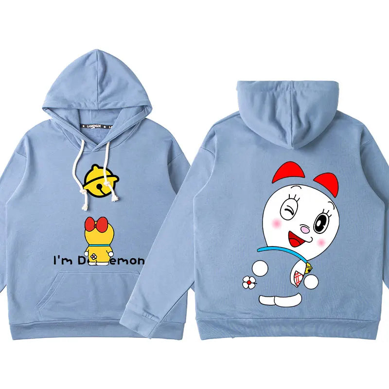 Doraemon Anime Hoodie – Cute Couple & Teen Pullover Jacket