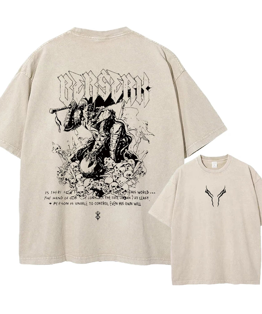 Berserk Anime Vintage Graphic T-Shirt – Harajuku Cotton Tee for Men & Women