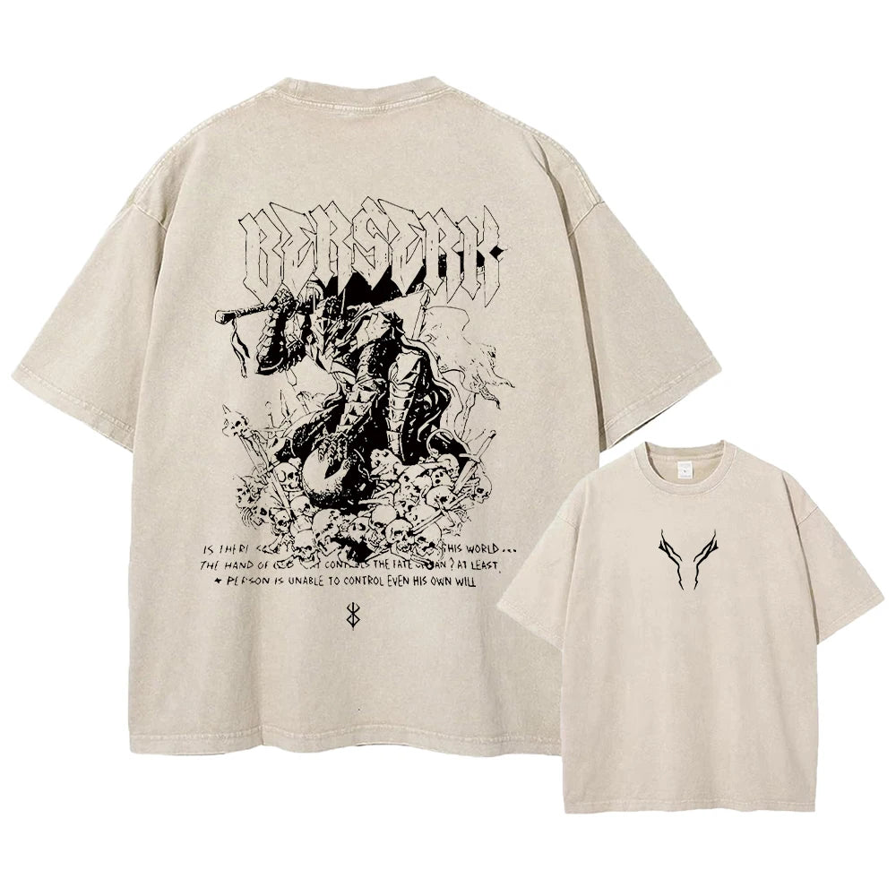 Berserk Anime Vintage Graphic T-Shirt – Harajuku Cotton Tee for Men & Women