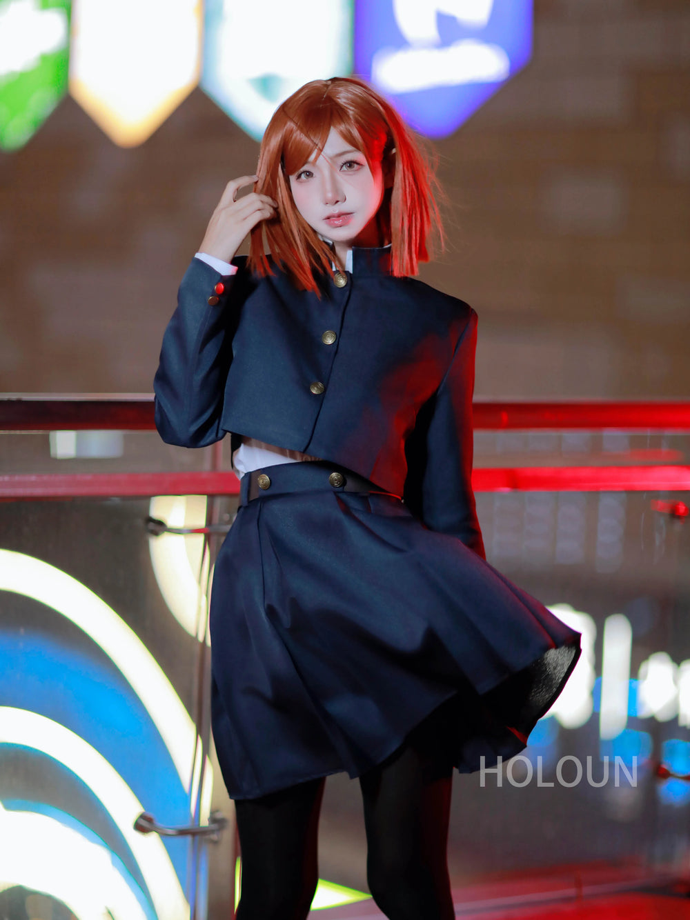 Anime Jujutsu Kaisen Nobara Kugisaki Cosplay Costume – Uniform & Wig Set 2
