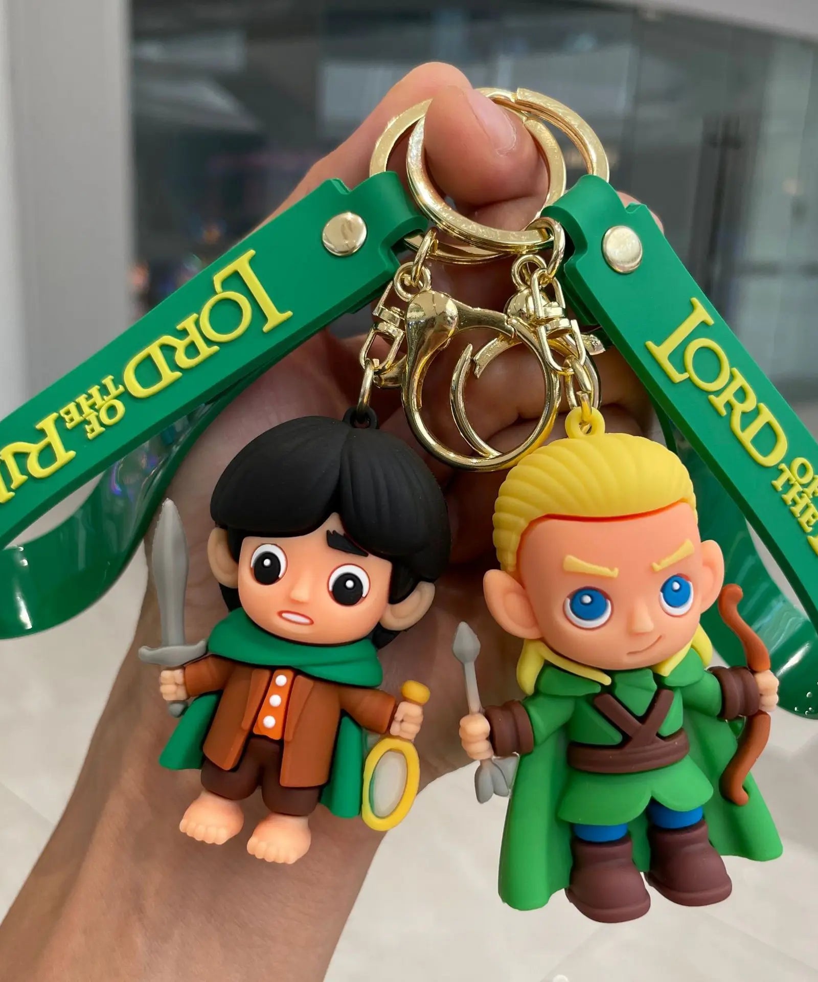 Movie Lord Rings Keychain Anime Doll Figure Car Keyring PVC Doll Pendent Bag Jewelry Accessories Toy Kid Xmas Decora Gift