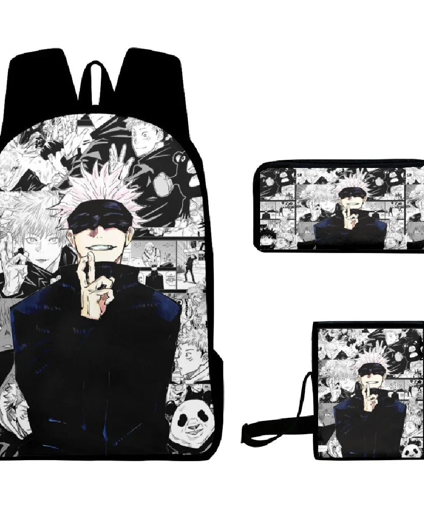 Anime Satoru Gojo School Backpack Laptop Backpack Boys Girls Teens School Bag Travel Bag Mochila Shoulder Bag