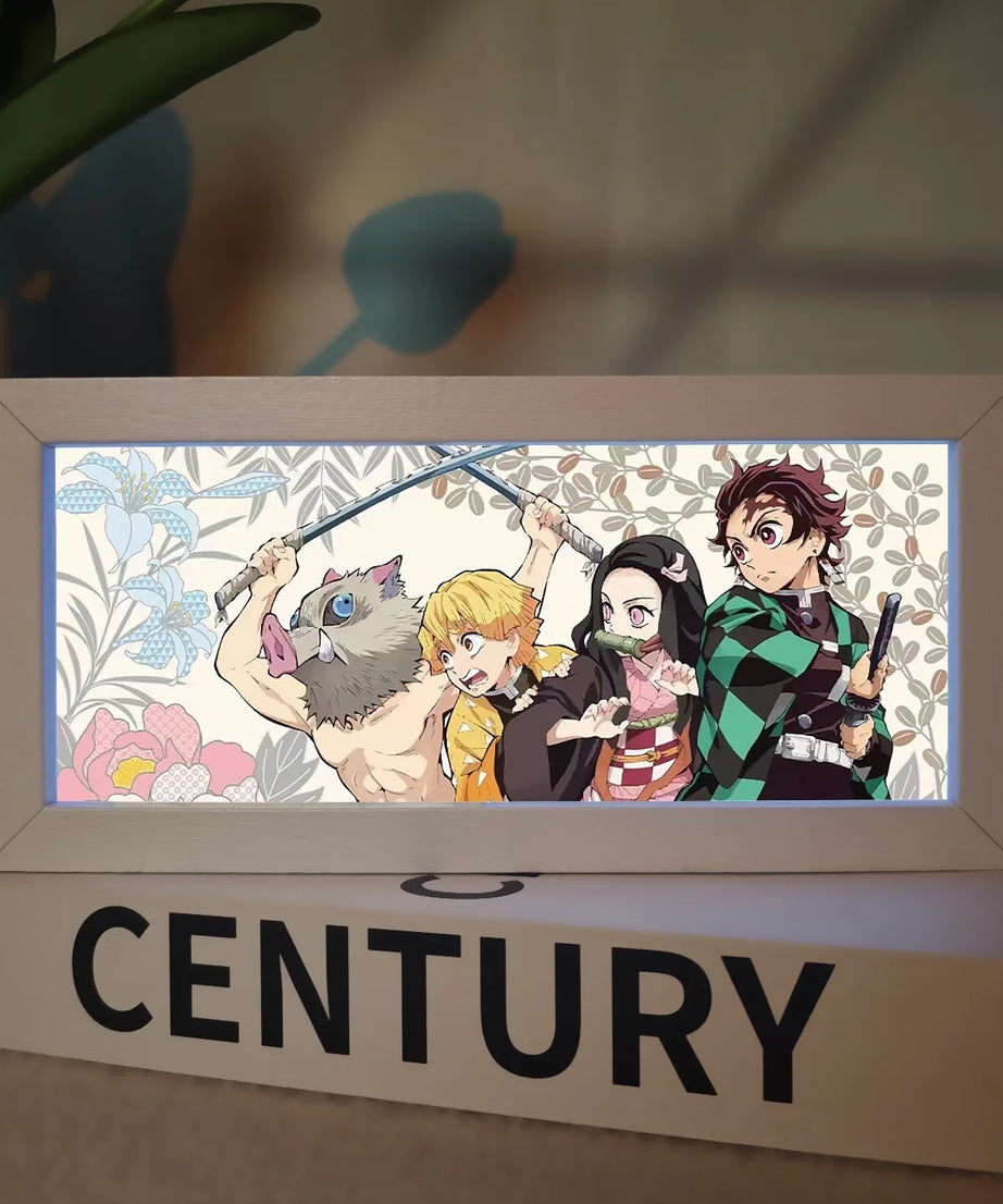 19.8cm/7.8in Demon Slayer LED Night 3D Box Light Anime Peripherals Table Lamp Figure Bedroom Ornament Funny Gifts Toy Decoration