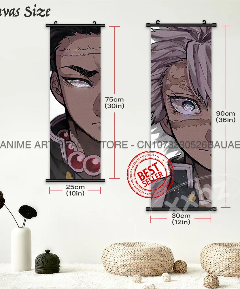 Anime Demon Slayer wall art canvas hanging roll