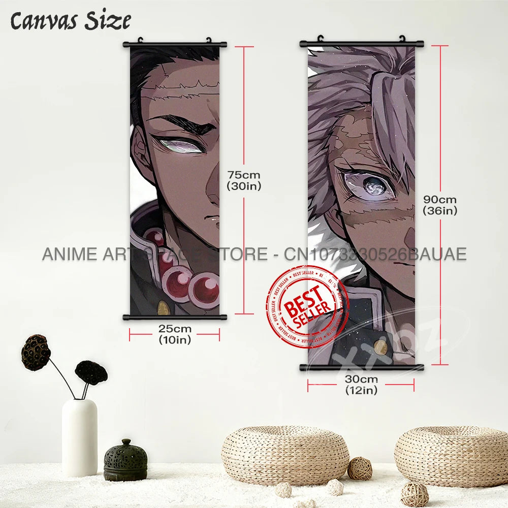 Anime Demon Slayer wall art canvas hanging roll