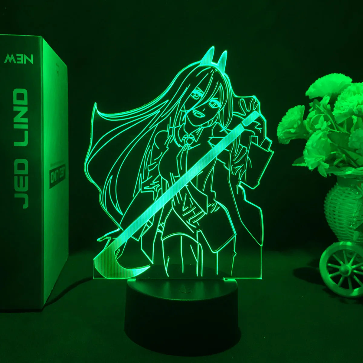Anime Chainsaw Man Led Acrylic Stand Denji Power Makima Action Figure For Kids Bedroom Decor Nightlight Birthday