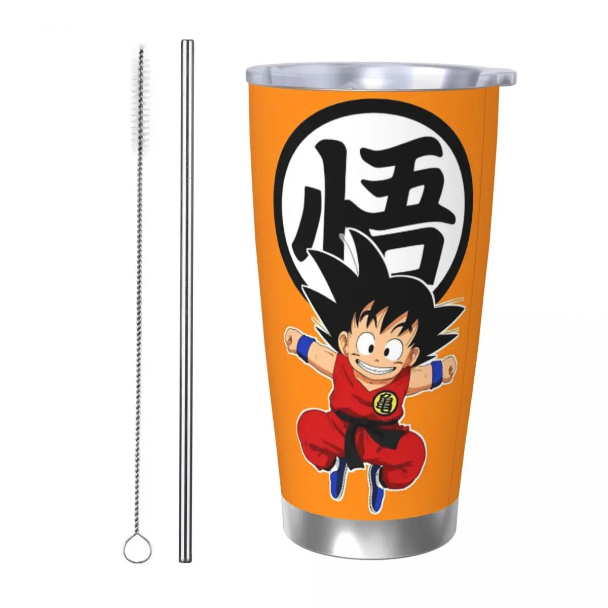 Son Goku & Vegeta DBZ Stainless Steel Tumbler – Double Wall Hot & Cold Cup with Straw
