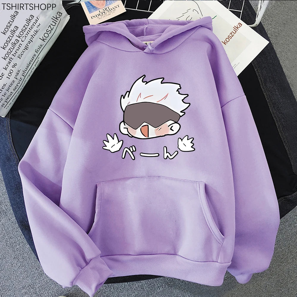 Jujutsu Kaisen Satoru Gojo Funny Kawaii Anime Graphic Hoodie – Harajuku Pullover Sweatshirt 3