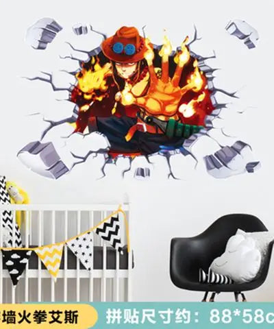 One Piece Anime Luffy Poster Wall Sticker Personality Creative Fashion Boys Dormitory Decoration Wallpaper Self Adhesive