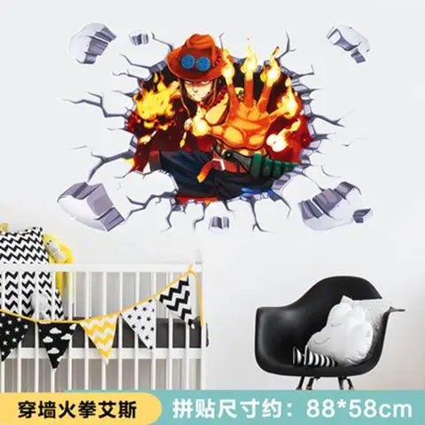 One Piece Anime Luffy Poster Wall Sticker Personality Creative Fashion Boys Dormitory Decoration Wallpaper Self Adhesive