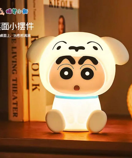 Anime Crayon Shin-Chans Patting Small Night Lamp Soft Light Eye -Protecting Bedroom Bedside Charging Small Nigh Ornament Gifts