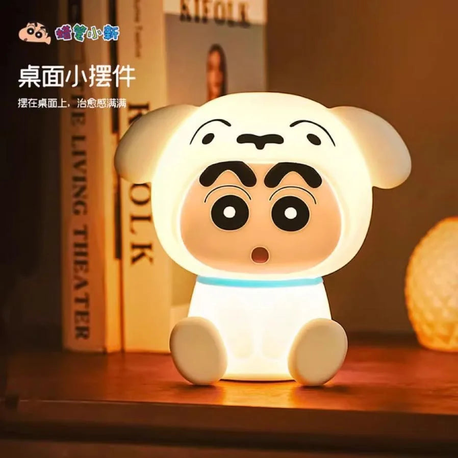Anime Crayon Shin-Chans Patting Small Night Lamp Soft Light Eye -Protecting Bedroom Bedside Charging Small Nigh Ornament Gifts