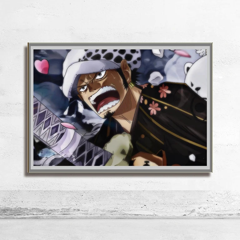 One Piece Wall Art – Trafalgar Law & Eustass Kid Anime Poster Decor