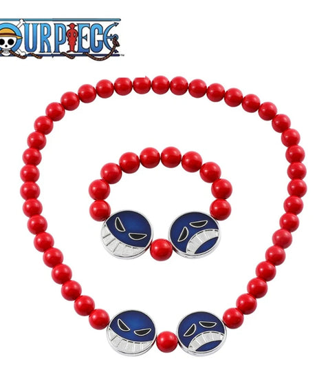 Hot Sales Cute One Piece Portgas D Ace Hats Belt Bracelet Necklace Kawaii Cosplay Props Role Play Accessories