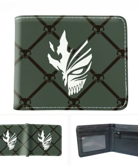 Anime Bleach Men's Short Button Wallets PU Leather Folding Purse