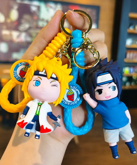 New Cute Japanese Anime Character Naruto 3D Keychain Couple Backpack Car Key Pendant Party Decoration Children's Gift