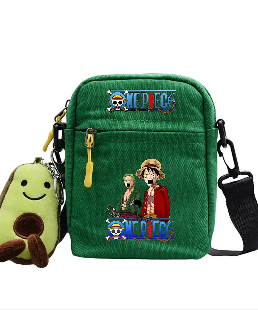 One Piece Shoulder Bag Anime Personality Creative Children's Print Crossbody Bag, Student Canvas Bag Holiday Gift