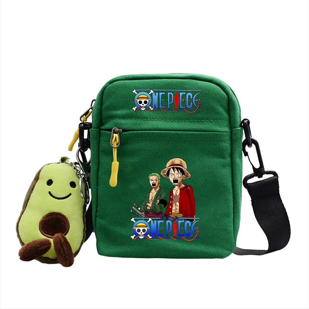 One Piece Shoulder Bag Anime Personality Creative Children's Print Crossbody Bag, Student Canvas Bag Holiday Gift