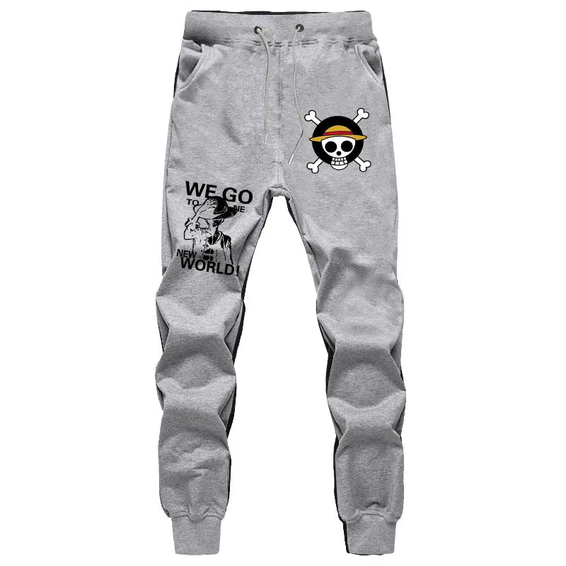 Students Casual Pants for Men and Women Summer Fashion Sports Breathable Cotton Pants Anime ONE PIECE Print Luxury Long Pants