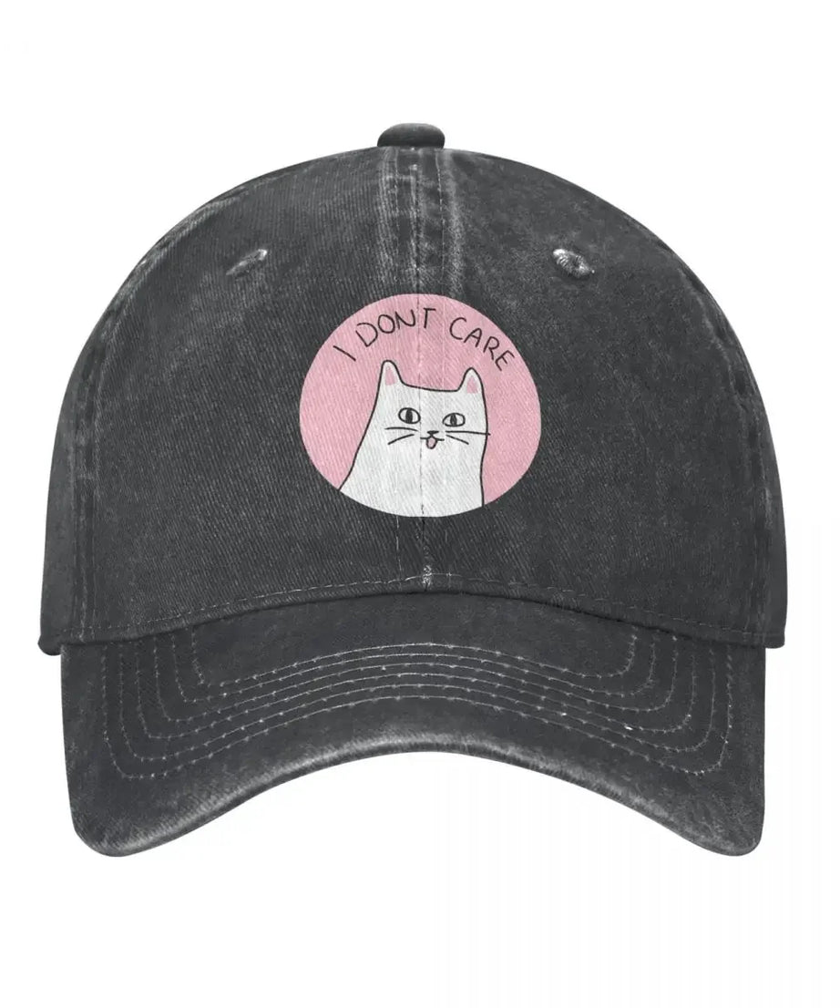Baseball Caps Hats I Don't Care Cat Dad Hat For Man Peaked Cap Sun anime Shade