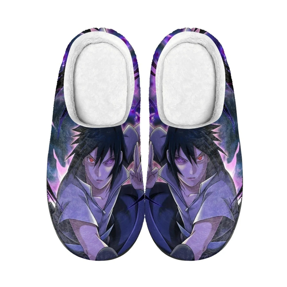 Anime Naruto Men Slippers Winter Warm Cotton Slippers Male Flats Soft Non-slip Slides Household Indoor Slippers Plus Size Gift