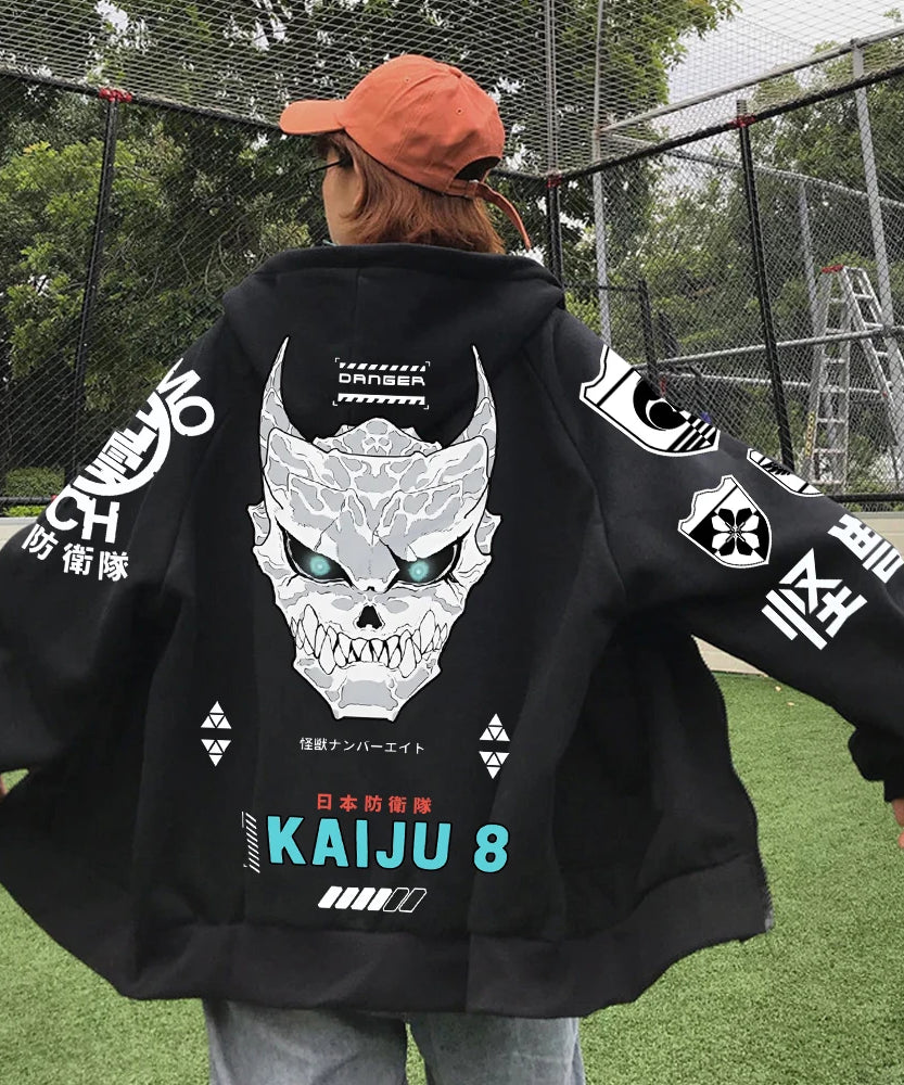 Kaiju No. 8 Anime Hoodie – Harajuku Streetwear Pullover Sweatshirt