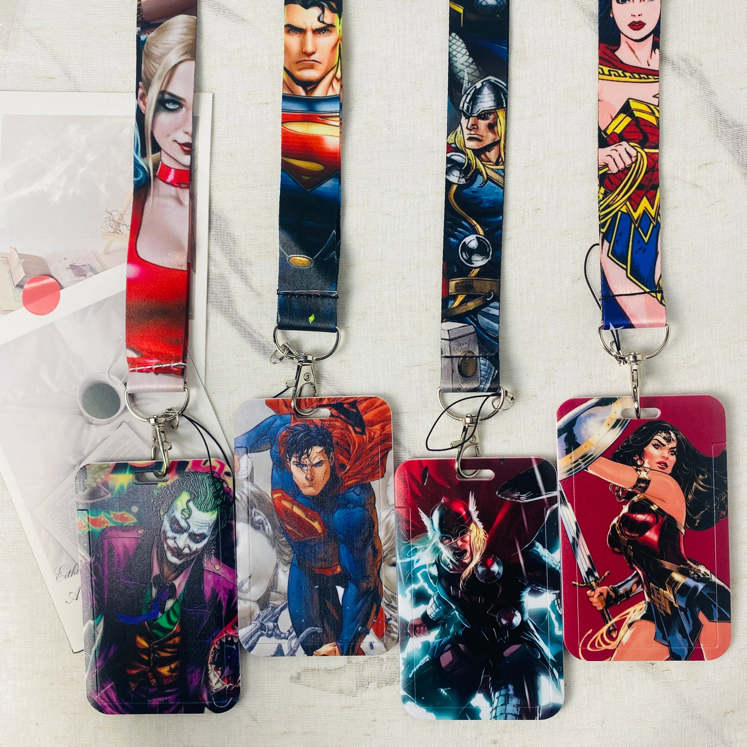 Anime Characters Card Holder Lanyard Keychain ID Credit Bus Card Cover Hang Rope Lariat Lanyard Key Rings Fans Gifts