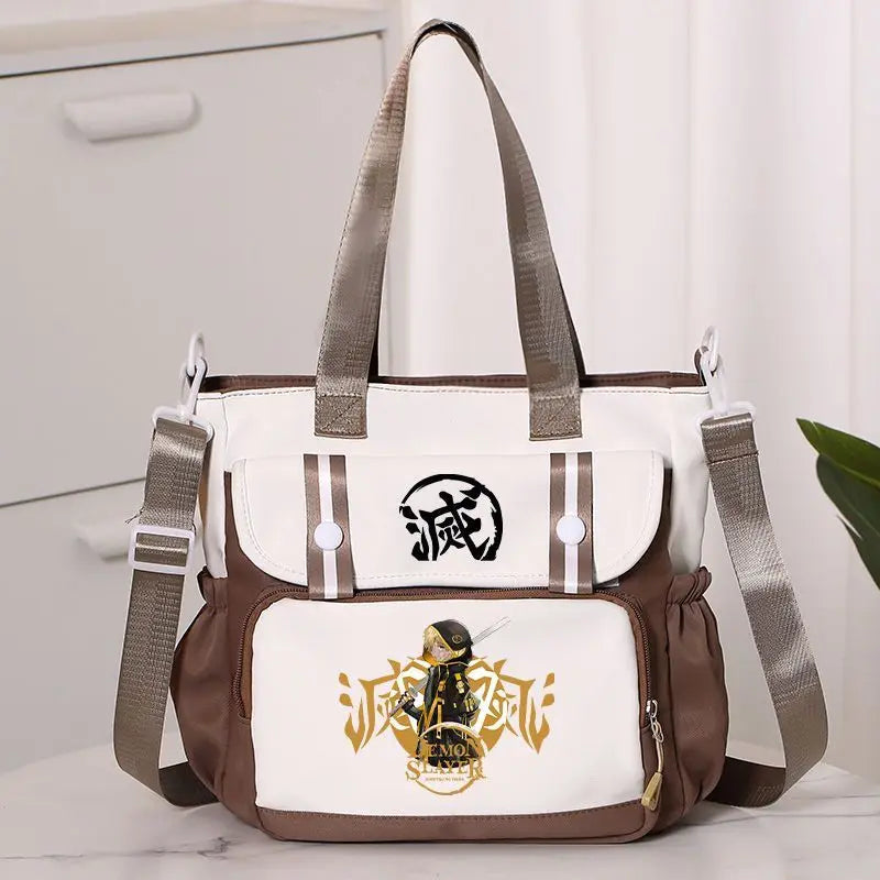 Anime Demon Slayer Kamado Tanjirou New Shoulderbag Men Women Crossbody Bags Student Fashion Large Capacity Handbag Holiday Gifts